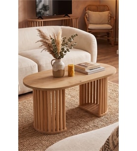 Modern Naturel Ahşap Orta Sehpa