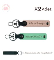 Öğretmene Şık Sürpriz, İsimli 2’li Anahtarlık Takımı, Yavru Ağzı-Yeşil-Lacivert