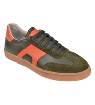 Floor Hakiki Deri Kadın Spor Ayakkabı Sneaker MAK-5120 HAKİ ORANGE