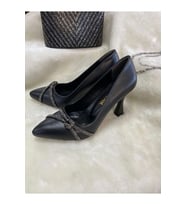 ÇİĞDEM SİYAH TAŞ DETAYLI KADEH ÖKÇE STİLETTO  (MODA S1) - SİYAH - 37 - ST01711-SİYAH-37