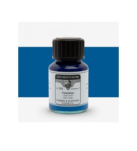 Rohrer&Klingner Kaligrafi mürekkebi Zeichentusche 29-airbrush-fırça-divit-boyama 50ml-703-cyan blue