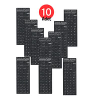 MN6 MTRQ Türkçe Q Klavye Sticker 10 Adet Laptop PC Uyumlu Silinmez Yapışkanlı Harf Çıkartması