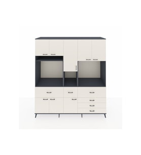 Kronos Dolap 10 Raflı 6 Çekmeceli 8 Kapaklı 220x59x243 Antrasit-Aytaşı/Aytaşı