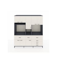 Kronos Dolap 10 Raflı 6 Çekmeceli 8 Kapaklı 220x59x243 Antrasit-Aytaşı/Aytaşı