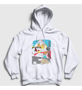 Presmono Unisex Beyaz Lost In Paradise V2 Jujutsu Kaisen Kapüşonlu Sweatshirt 351963tt