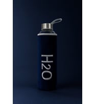 H2o Peluş Kılıflı Cam Matara 600 Ml Turkuaz