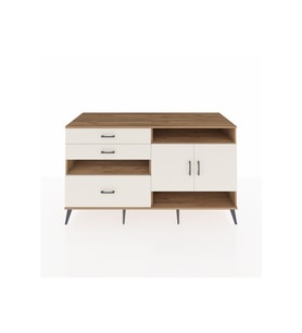 Kronos Konsol 4 Raflı 3 Çekmeceli 2 Kapaklı 176x59x99 Çam-Aytaşı