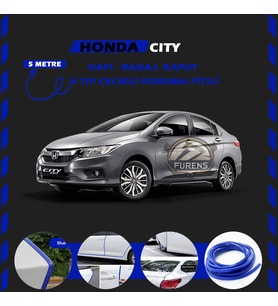 Honda City Oto Araç Kapı Koruma Fitili 5metre Parlak Mavi Renk