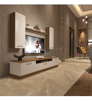 Decoraktiv Trendstyle 5D Mdf Tv Ünitesi Tv Sehpası - Pera Beyaz (Pera-Beyaz)