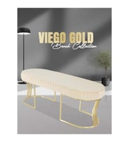 Viego Gold Striped Bench Puf