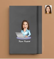 Kişiye Özel İş Kadını Model 13x21 Gri Defter-7