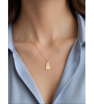 Kişiye Özel 925 Ayar Gümüş Şık Balerin Ayakkabısı Kolye (Gold)