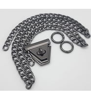 Angel Çanta Aksesuar Füme Renk Orta Kalınlık Zincir Set No:56