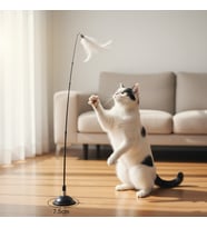 Runaway Vantuzlu Tüylü Zilli Kedi Oyun Oltası
