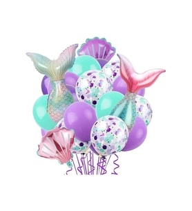 Çıtıpıtıstore Gökkuşağı Kuyruk Midye Reknli Balon Set
