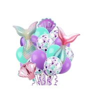 Çıtıpıtıstore Gökkuşağı Kuyruk Midye Reknli Balon Set