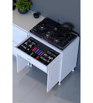 Eliusta Valya Çekmeceli Beyaz 75 cm Genişlikte Mutfak Dolabı Ocak Alanlı 2 Bölmeli 75x88x56 cm Dolap