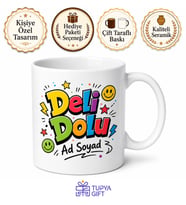 Deli Dolu Yazılı Komik Baskılı Kupa Bardak Esprili Hediye Porselen Mug
