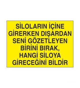 Silo Kuralı Uyarı Levhası 20x30cm (Karışık)