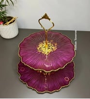 Epoksi Stantlı Sunumluk Kurabiyelik Meyvelik (Mor)