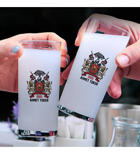 Renkli Spesial İsim Yazılı Hediyelik İkili Rakı Bardağı Seti