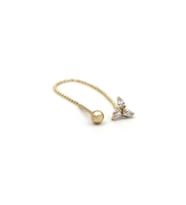 Altın Üç Yaprak Taşlı Tragus Küpe