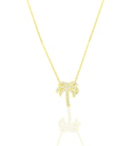 Gümüş altın yaldızlı zirkon taşlı palmiye kolye SGTL10303GOLD