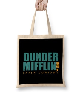 The Office Dunder Mifflin Inc Paper Company Grunge Bez Çanta Uzun Saplı