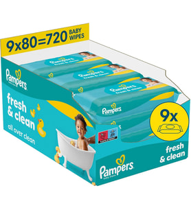 Fresh&Clean Bebek Islak Havlu 9 Paket 720 Yaprak