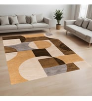 Eliana Home Dijital Baskı Yıkanabilir Kaymaz Taban Salon Halısı Ve Yolluk LN026-FNL285 (Kahverengi)