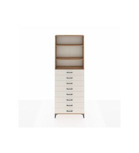 Arges Dolap 3 Raflı 8 Çekmeceli 88x30x243 Çam-Aytaşı