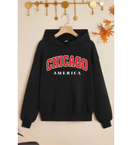 Çocuk Chiago Baskılı Sweatshirt (Siyah)