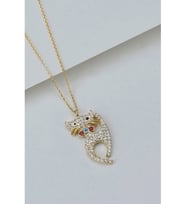 925 Ayar Gümüş Nazarlı Kedicik Kolye