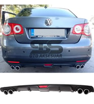 Volkswagen Jetta mk5 Difüzör Arka Tampon Eki 4 Egzoz Çıkışlı Siyah