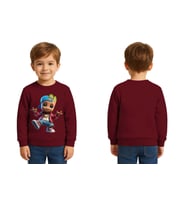 Unisex Groot Baskılı Çocuk Swaetshirt 3 İplik Şardonlu (Bordo)