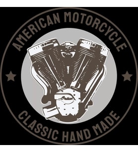 American Motorcycle Sticker 10x10 cmRenkli Sticker