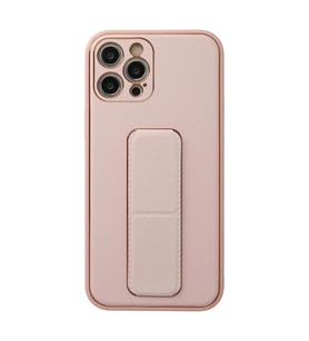 İphone 12 Pro Kılıf Coco Deri Standlı Kapak - Pembe