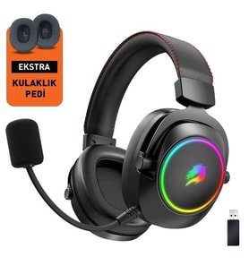 GAMEBOOSTER WBH44 RGB Kablosuz 2.4G+BT Siyah Oyuncu Kulaklığı