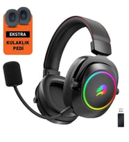 GAMEBOOSTER WBH44 RGB Kablosuz 2.4G+BT Siyah Oyuncu Kulaklığı
