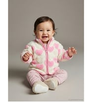 LCW baby Ekru Kalp Desenli Kız Bebek Hırka