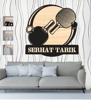 Tenis Raket Temalı Ahşap Duvar tablo