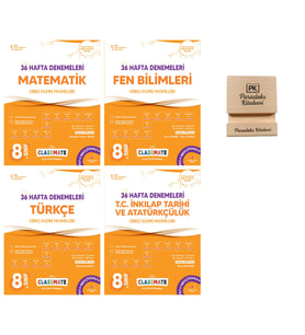 Okyanus LGS 8. Sınıf Classmate Matematik Fen Türkçe ve İnkılap Deneme 4lü Set + Telefon Standı