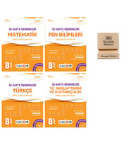 Okyanus LGS 8. Sınıf Classmate Matematik Fen Türkçe ve İnkılap Deneme 4lü Set + Telefon Standı