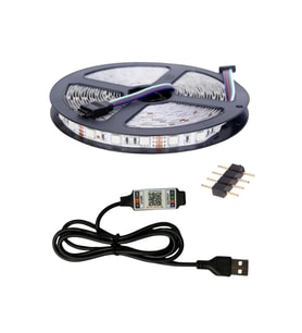 5 Metre 5V 60 Ledli RGB İç Mekan Şerit Led Usb Kablolu Bluetoothlu Telefondan Led Kontrol Üniteli Se