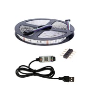 5 Metre 5V 60 Ledli RGB İç Mekan Şerit Led Usb Kablolu Bluetoothlu Telefondan Led Kontrol Üniteli Se