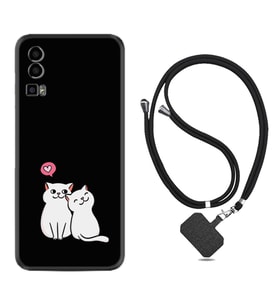 General Mobile Gm 23 Kılıf Silikon Boyun Askılı İpli Desenli Silikon Love Cats 1690