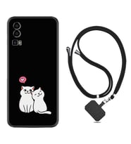 General Mobile Gm 23 Kılıf Silikon Boyun Askılı İpli Desenli Silikon Love Cats 1690