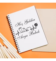 Hoş Geldin Bebek Tasarımlı Defter Kişiye Özel