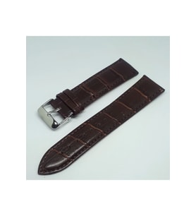 22mm Kahverengi Croco Suni Deri Saat Kordonu