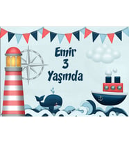 Deniz Temalı Doğum Günü Afişi 35X50 cm